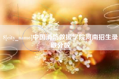 无锡中国消防救援学院河南招生录取分数