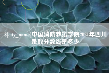 无锡中国消防救援学院2021年四川录取分数线是多少