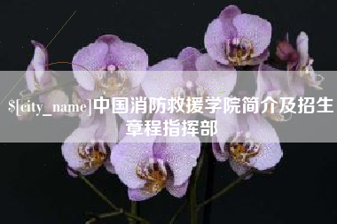 无锡中国消防救援学院简介及招生章程指挥部