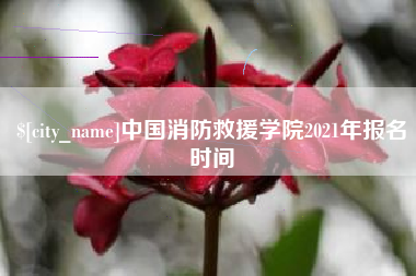 无锡中国消防救援学院2021年报名时间
