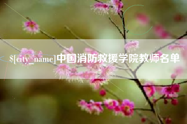 无锡中国消防救援学院教师名单