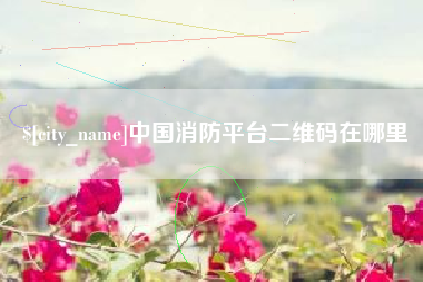 无锡中国消防平台二维码在哪里