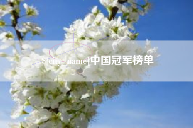 无锡中国冠军榜单