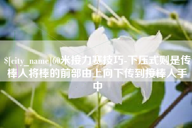 无锡60米接力赛技巧-下压式则是传棒人将棒的前部由上向下传到接棒人手中