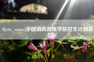 无锡中国消防救援学院招生计划表