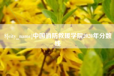 无锡中国消防救援学院2020年分数线